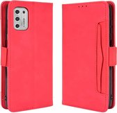 Voor Motorola Moto G Stylus 2021 Wallet Style Skin Feel Kalfspatroon lederen tas met aparte kaartsleuven (rood)
