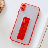 Doorschijnend Frosted TPU + PC magnetische beschermhoes met felle kleur onzichtbare beugel voor iPhone XS Max (rood)