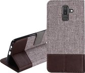 Voor Galaxy J8 (2018) MUXMA MX102 Horizontale flip canvas lederen tas met standaard & kaartsleuf & portemonnee-functie (bruin)