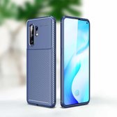 Voor VIVO X30 koolstofvezel textuur schokbestendig TPU-hoesje (blauw)