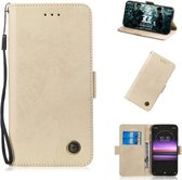 Multifunctionele horizontale flip retro lederen hoes met kaartsleuf en houder voor Sony Xperia 10 (goud)