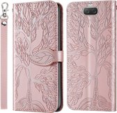 Voor Sony Xperia 8 Life of Tree Embossing Pattern Horizontale Flip Leather Case met houder & kaartsleuf & portemonnee & fotolijst & Lanyard (Rose Gold)