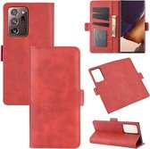 Voor Samsung Galaxy Note20 Ultra dubbelzijdige magnetische gesp horizontale flip lederen tas met houder & kaartsleuven en portemonnee (rood)