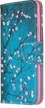 Samsung Galaxy A20s Hoesje - Mobigear - Design Serie - Kunstlederen Bookcase - Almond Blossoms - Hoesje Geschikt Voor Samsung Galaxy A20s