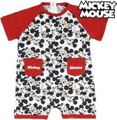 Baby Rompertje met Korte Mouwen Mickey Mouse Rood Wit