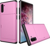 Samsung Galaxy Note 10 Hoesje - Mobigear - Creditcard Serie - Hard Kunststof Backcover - Roze - Hoesje Geschikt Voor Samsung Galaxy Note 10