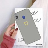 Voor Galaxy A30 Golden Love Heart Pattern Frosted TPU beschermhoes (grijs)