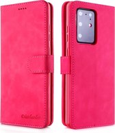 Voor Galaxy S20 + Diaobaolee Pure Fresh Grain horizontale flip lederen tas met houder en kaartsleuven (rood)