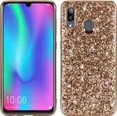 Glittery poeder schokbestendig TPU-hoesje voor Galaxy A30 (goud)