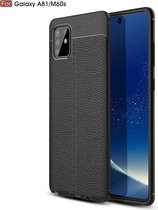 Voor Galaxy A81 / M60s Litchi Texture TPU schokbestendige hoes (zwart)