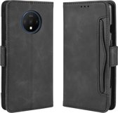 Voor OnePlus 7T Wallet Style Skin Feel Calf Pattern lederen tas met aparte kaartsleuf (zwart)