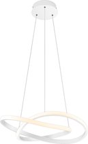 LED Hanglamp - Iona Corcy - 27W - Natuurlijk Wit 4000K - Dimbaar - Rond - Mat Wit - Aluminium