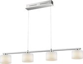 LED Hanglamp - Iona Alignary - 24W - Warm Wit 3000K - 4-lichts - Dimbaar - Rechthoek - Mat Nikkel - Aluminium