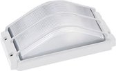 LED Tuinverlichting - Buitenlamp - Ovalis - Wand - Aluminium Mat Wit - E27 - Rechthoek