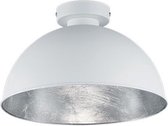 LED Plafondlamp - Plafondverlichting - Iona Jin - E27 Fitting - Rond - Mat Wit - Aluminium