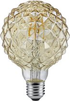 LED Lamp - Filament - Iona Globin - E27 Fitting - 4W - Warm Wit 2700K - Amber - Aluminium