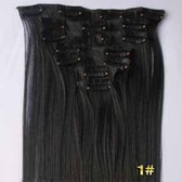 Clip in hairextensions 7 set straight zwart - 1#