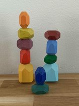 Houten bouwstenen | balanceer stenen multicolor Jindl