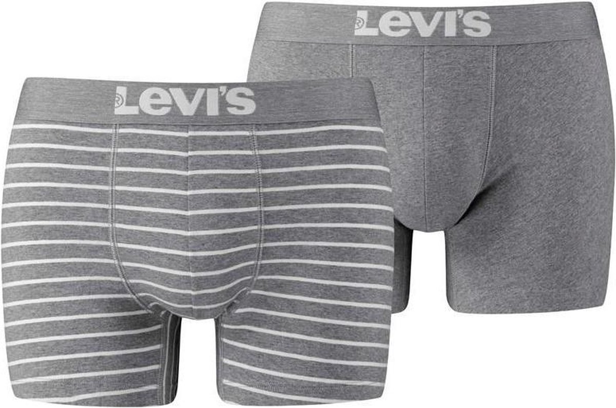 Levi's - Boxer Brief 2-pack - Grey Melange Vintage Stripe