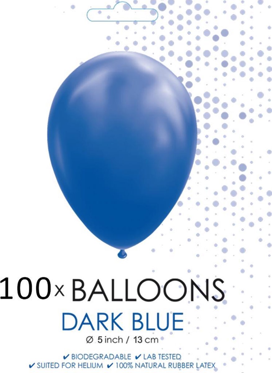 Partycorner Ballonnen 5 inch - Donkerblauw - 100 stuks - 100% natuurlijke latex