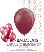 Wefiesta Ballonnen 30,5 Cm Latex Bordeaux Metallic 25 Stuks