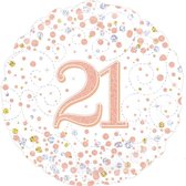 Helium folie-ballon 21 jaar rosé-goud.