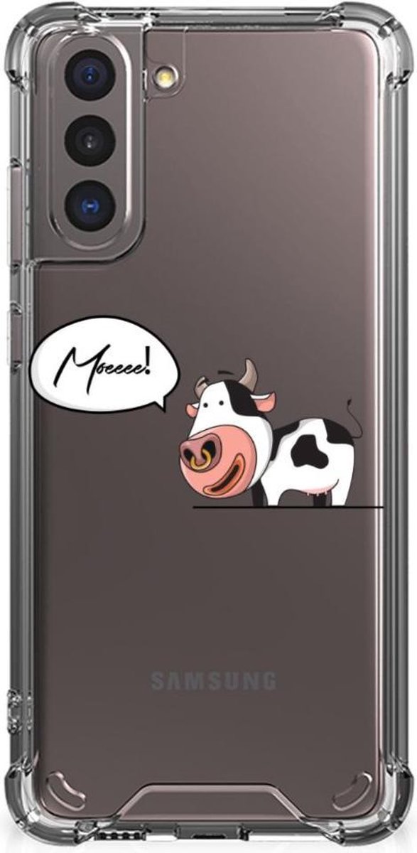 Samsung Galaxy S21 Stevig Bumper Hoesje Cheeky Cow