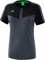 T-Shirt Erima Squad Femme Zwart- Grijs Ardoise Taille 34