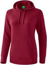 Erima Sweatshirt Met Capuchon Dames Bordeaux Rood Maat 38