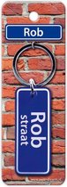 Paper Dreams Sleutelhanger Straatnaam Rob 9 Cm Staal Blauw