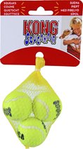 Kong hond Squeakair met piep X-small, net à 3 tennisballen.(Ø 4 cm)