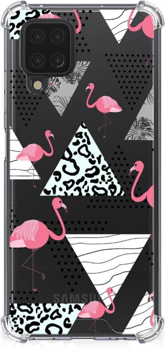 Samsung Galaxy A12 Case Anti-shock Flamingo Triangle