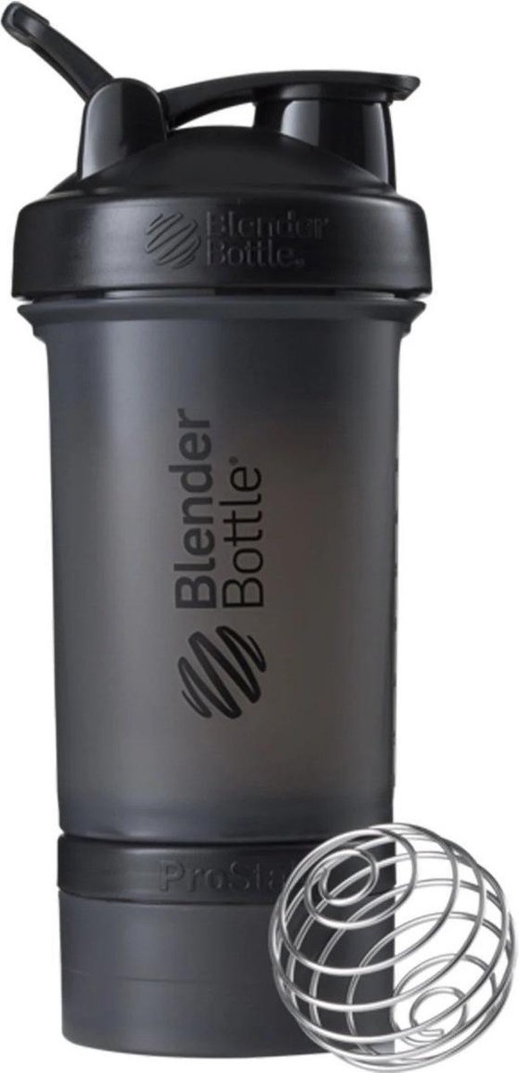BlenderBottle ProStak - Eiwitshaker Bidon Shakebeker - 650 ml - Full Color Black Zwart