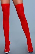 Hoge Nylon Kousen - Rood - Rood - Sexy Lingerie & Kleding - Beenmode - Dames Lingerie - Kousen