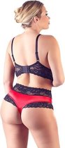 Satijnen Lingerie Set Met Kant - XXXXL - Zwart - Sexy Lingerie & Kleding - Lingerie Dames -  Dames Lingerie - XL - BH-sets / Lingerie