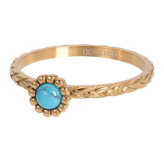 iXXXi invulring Inspired Turquoise R05904 Goud, Zilver, Rosé (2MM)