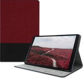 kwmobile hoes voor Samsung Galaxy Tab A 10.1 (2019) - Slanke tablethoes met standaard - Tablet cover in rood / zwart
