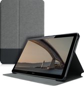 kwmobile hoes voor Huawei MediaPad T5 10 - Slanke tablethoes met standaard - Tablet cover in grijs / zwart