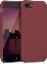 kwmobile telefoonhoesje voor Apple iPhone SE (2022) / SE (2020) / 8 / 7 - Hoesje met siliconen coating - Smartphone case in kastanjebruin
