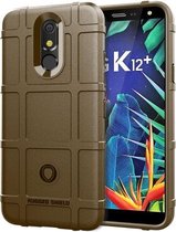 Schokbestendig, robuust schild, beschermend siliconen hoesje met volledige dekking voor de LG K12 + (bruin)