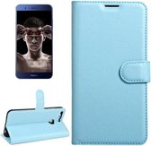 Voor Huawei Honor V9 / V8 Pro Litchi Texture Horizontale Flip Leren Case met Magnetische Gesp & Houder & Kaartsleuven & Portemonnee (Blauw)