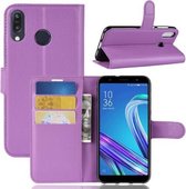 Voor Asus Zenfone Max (M1) ZB555KL Litchi Texture Horizontale Flip Leren Case met Portemonnee & Houder & Kaartsleuven (Paars)