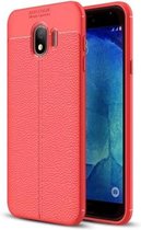 Litchi Texture TPU Case voor Galaxy J4 2018 (EU-versie) (rood)