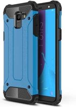 Full-body robuuste TPU + pc-combinatiehoes voor Galaxy J6 2018 (EU-versie) (blauw)