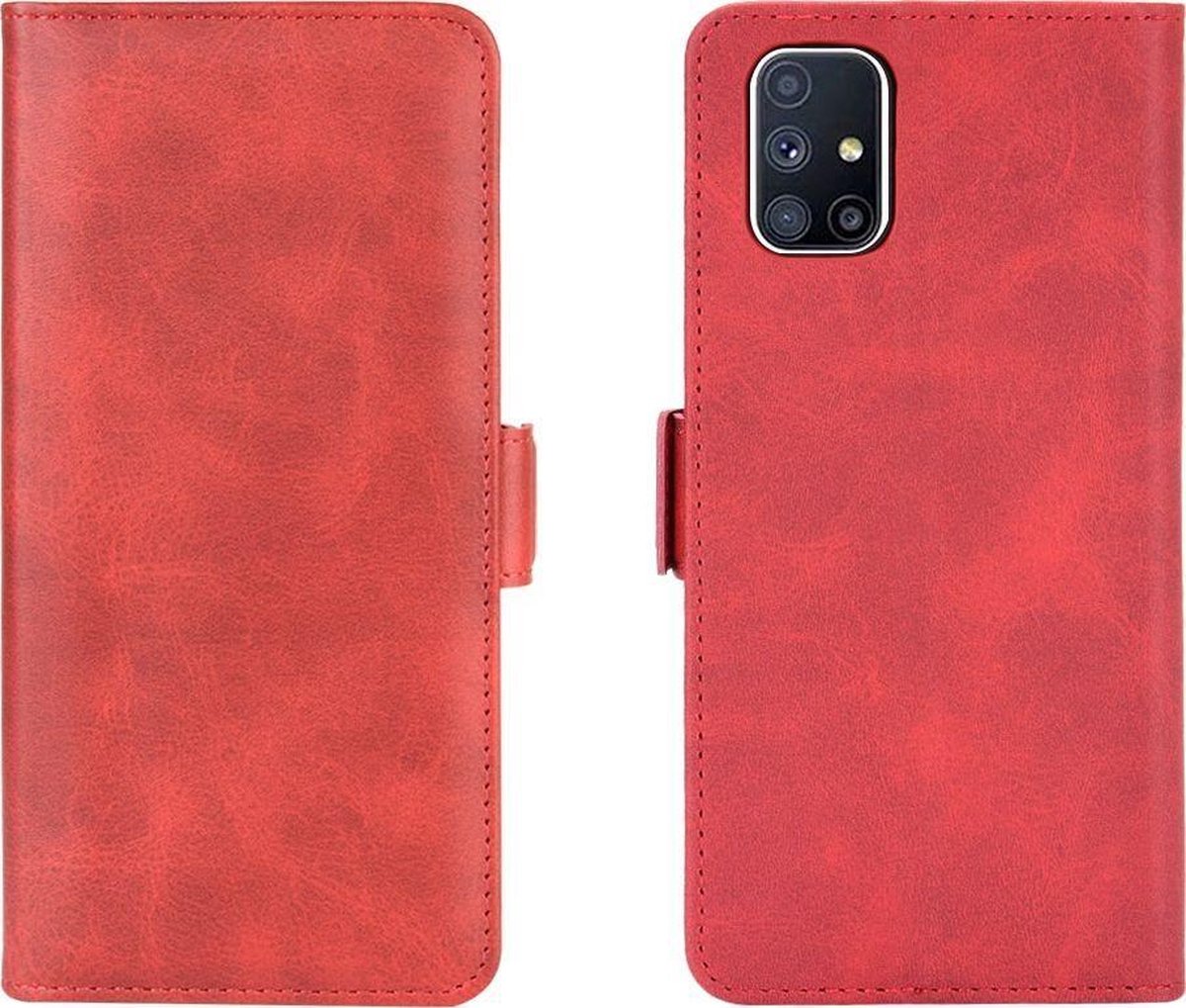 Mobigear Telefoonhoesje geschikt voor Samsung Galaxy M51 Hoesje | Mobigear Slim Magnet Bookcase Portemonnee | Pasjeshouder voor 3 Pasjes | Telefoonhoesje voor Pinpas / OV Kaart / Rijbewijs - Rood