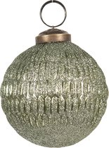 Clayre & Eef Boule de Noël Ø 8 cm Vert Verre Décorations d'arbre de Noël