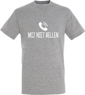 Mij niet bellen Heren t-shirt  | Chateau Meiland | Martien Meiland | tshirt | Grijs