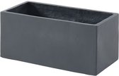 Glasvezel bloembak in cementstijl - 56 x 27 x 25 cm - 35 L - Antracietgrijs