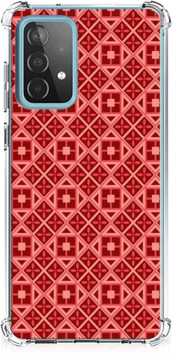 Samsung Galaxy A52 4G/5G Doorzichtige Silicone Hoesje Batik Rood