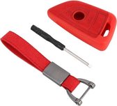 Auto stroomden plastic mesvormige sleutel beschermhoes twee knoppen voor BMW (rood)